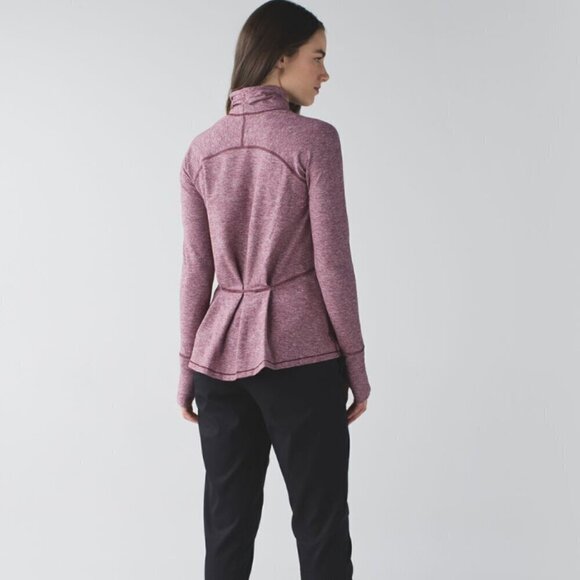 Lululemon Warm Your Core Long Sleeve Tee Heathered Bordeaux Drama - Picture 5 of 5